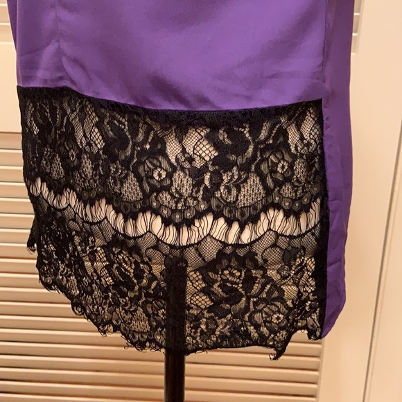 160. C. Luce Top in Purple with Black Lace - Picture 15 of 16